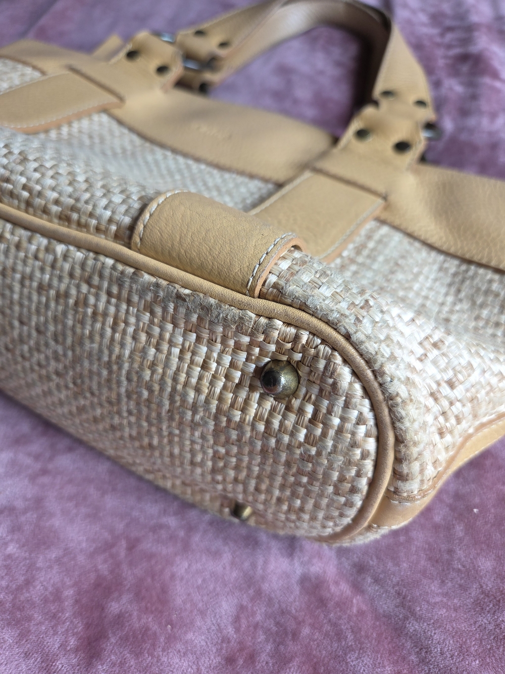 Chloe Basket Bag Straw Raffia Tote / Shoulder Bag - Picture 10 of 13